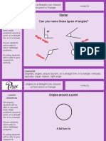 Starter Can You Name These Types of Angles?: Righ T Ang Le Obtu Se