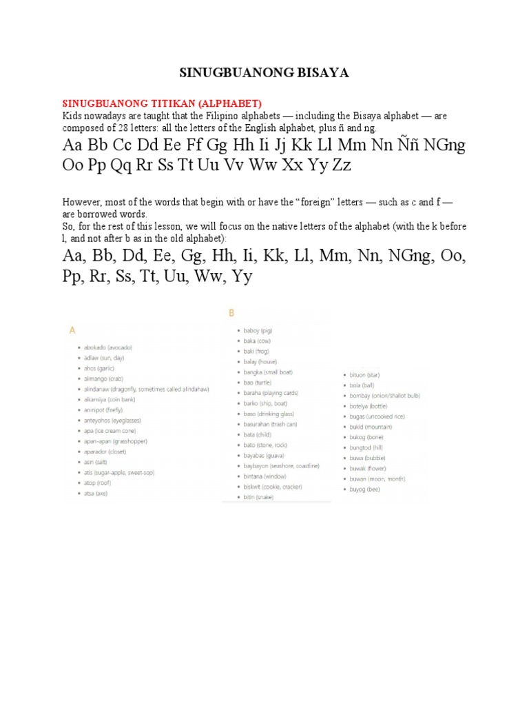 Bisaya Vocabulary and Grammar Guide | PDF | Adverb | Adjective