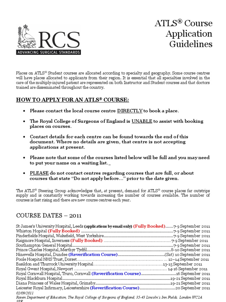 ATLS Course List 2010 (1) Hospital Hospital And Clinic