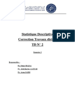 Statistique Descriptive Correction Travaux Dirigés TD #2: Semestre 2