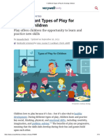 11 Important Types of Play For Growing Children: Play o Ers Children The Opportunity To Learn and Practice New Skills