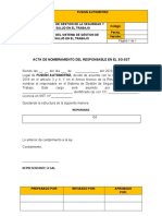 Documento (Acta Responsable Del SG SST)