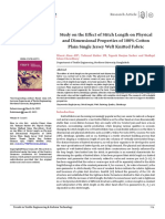 Study On The Effect of Stitch Length On Physical