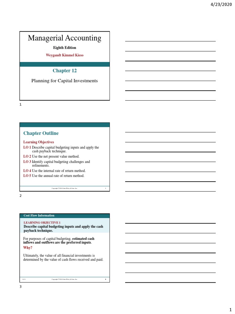 Ch12 - Planning For Capital Investment | PDF | Net Present Value ...