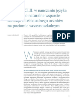 Elementy CLIL W Nauczaniu Języka Obcego Jako Naturalne Wsparcie Rozwoju Intelektualnego Uczniów Na Poziomie Wczesnoszkolnym