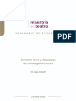 Seminario: Teoría y Metodología de La Investigación Artística