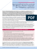 Building On Social Protection Systems For Effective Disaster Response - The Philippines Experience