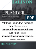 Uplander: First Session - Junior High School Math Tutorial Sessions