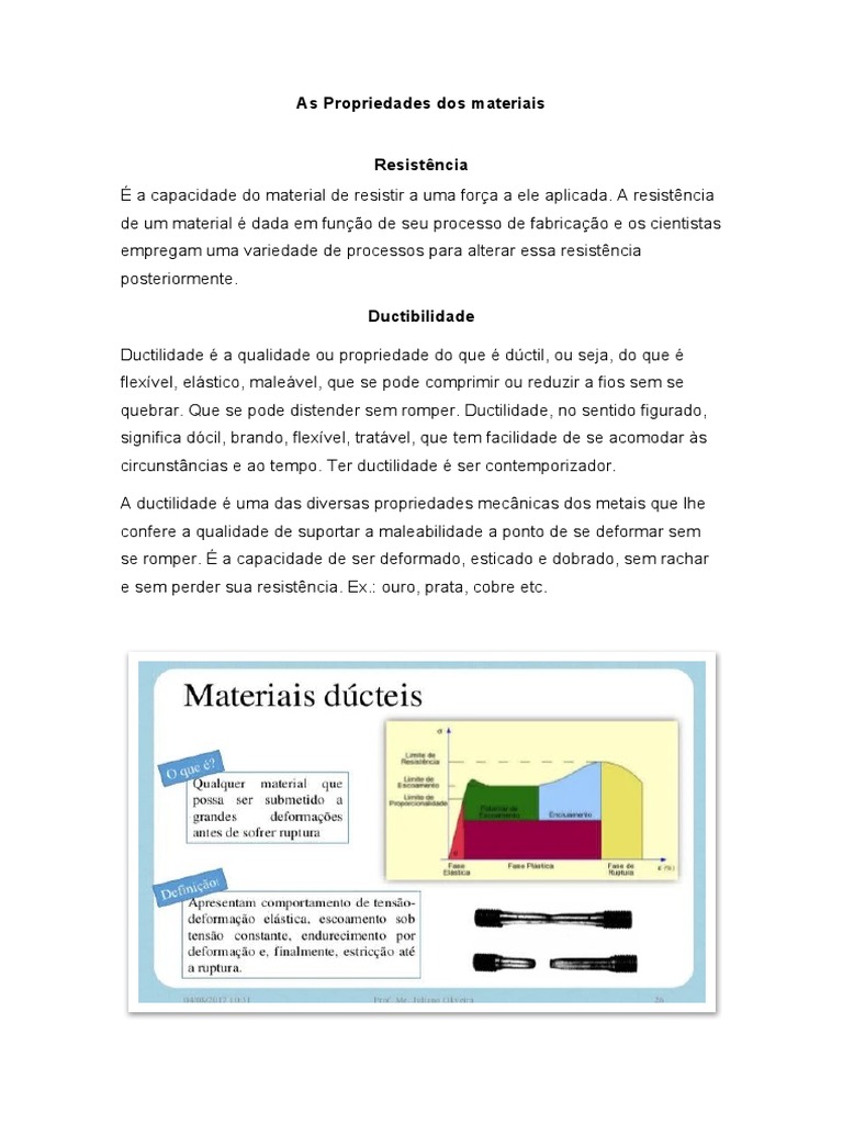 Propriedades Mecânicas dos Materiais | PDF