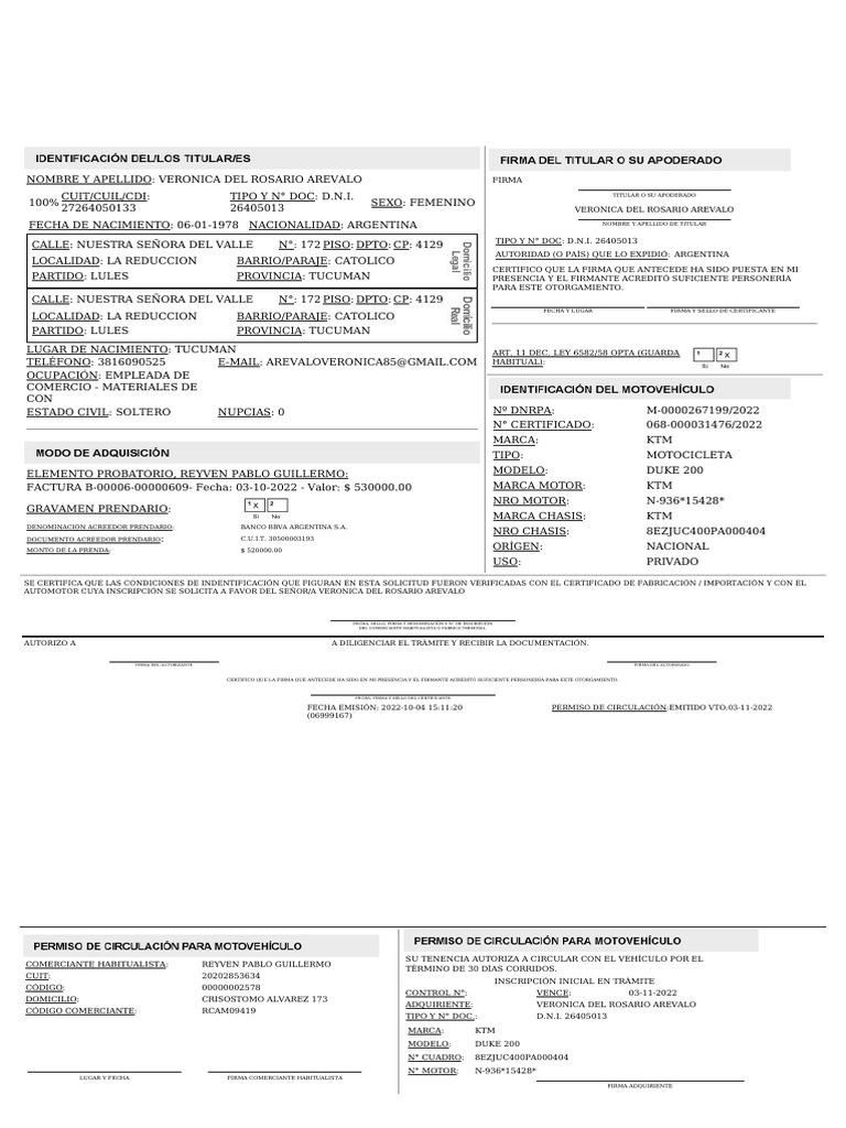 Titular O Su Apoderado | PDF