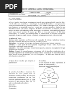 Avaliação Sobre Dinamica Da Terra