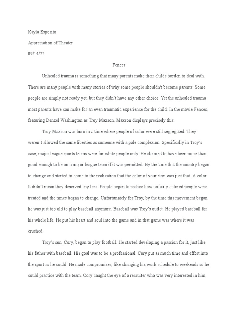 fences essay pdf