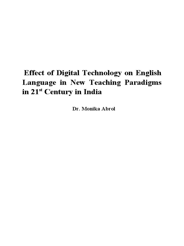 Digital English Teaching in India | PDF | Educational Technology ...