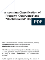Mitakshara Classification of Property Obstructed' and "Unobstructed" Heritages
