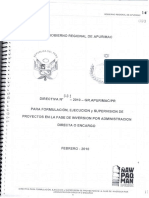 Directiva #001 Regional Apurimac para Formulacion, Ejecucion y Supervision de P