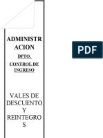 Administración de vales de descuento y reintegros