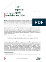 Perfil Das 100 Maiores Empresas Do Agronegócio Brasileiro em 2020