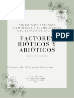 Factores Bióticos Y Abióticos: Colegio de Estudios Cientificos Y Tecnologicos Del Estado de Jalisco