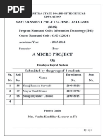 A Micro Project: Government Polytechnic, Jalgaon (0018)