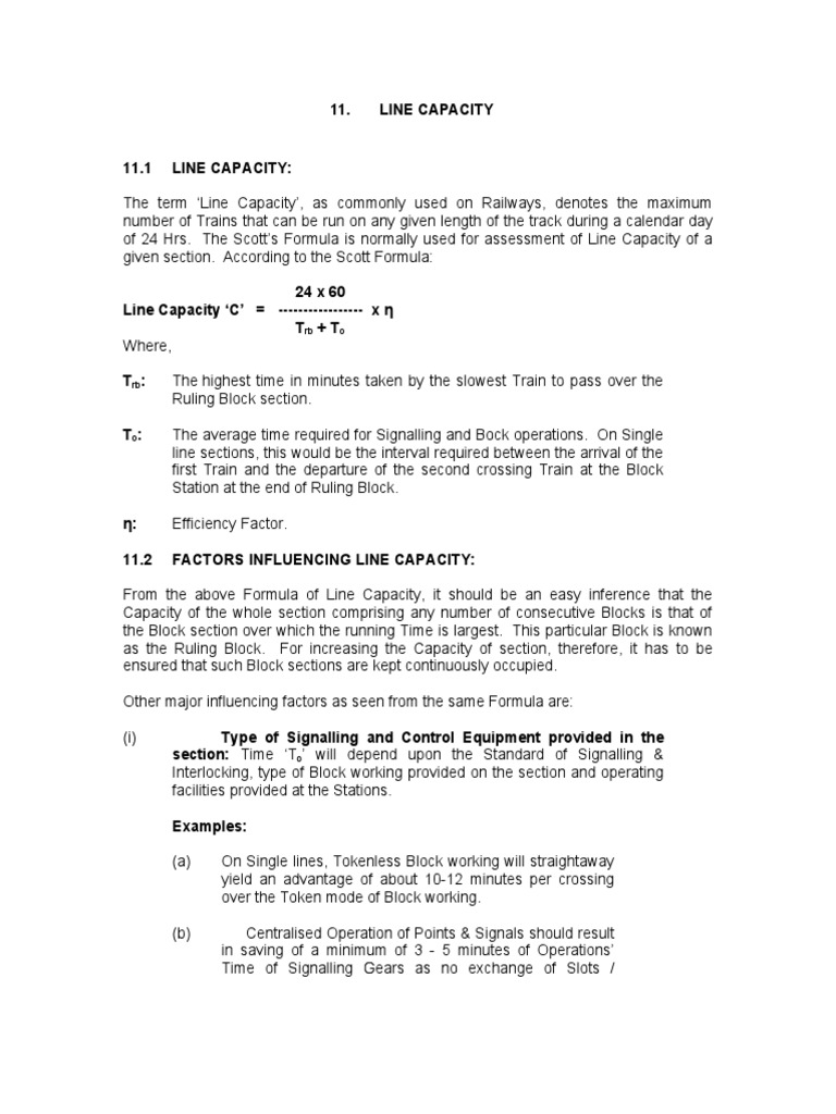 Unit11 Linecapacity | PDF | Train | Traffic