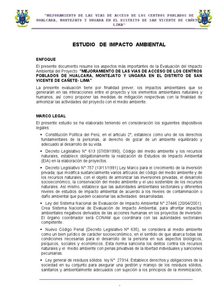 Impacto Ambiental | PDF | Evaluación de impacto ambiental | Entorno natural