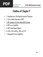 Outline of Chapter 5: ECSE-330B Electronic Circuits I