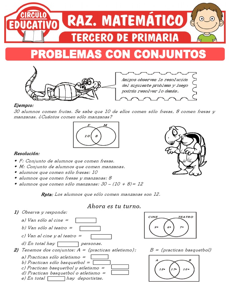 Problemas de Conjuntos para Tercer Grado | PDF