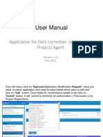 User Manual: Application For Data Correction of Approved Project/ Agent