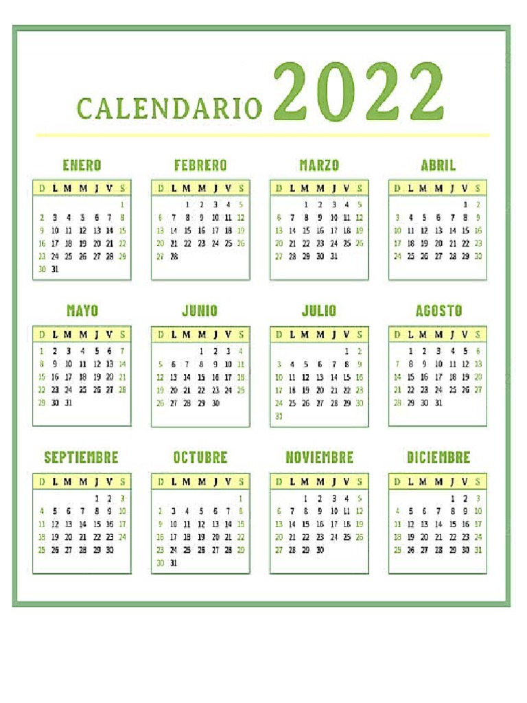 Calendario 2022 pdf