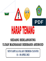 Sedang Berlangsung Ujian Madrasah Berbasis Android: Mts Yaspi Al-Falah Cibeber-Cianjur 11 - 18 APRIL 2022