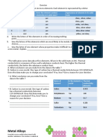 The Table Gives Some Data About Six More Elements. Each Element Is Represented by A Letter