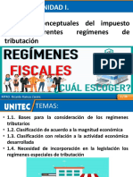 UNIDAD 1. Aspectos Conceptuales Del Impuesto para Diferentes Régimenes de Tributación