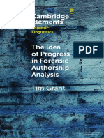 The Idea of Progress in Forensic Authorship Analysis Tim Grant