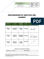 Procedimiento Gestion Del Cambio: Smart Camps Perú S.A.C Código: GG-PY-PG-008 Procedimiento Versión Fecha: Página