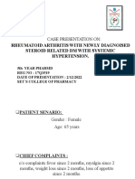 Case Presentation On:: Rheumatoid Arthritis With Newly Diagnoised Steroid Related DM With Systemic Hypertension