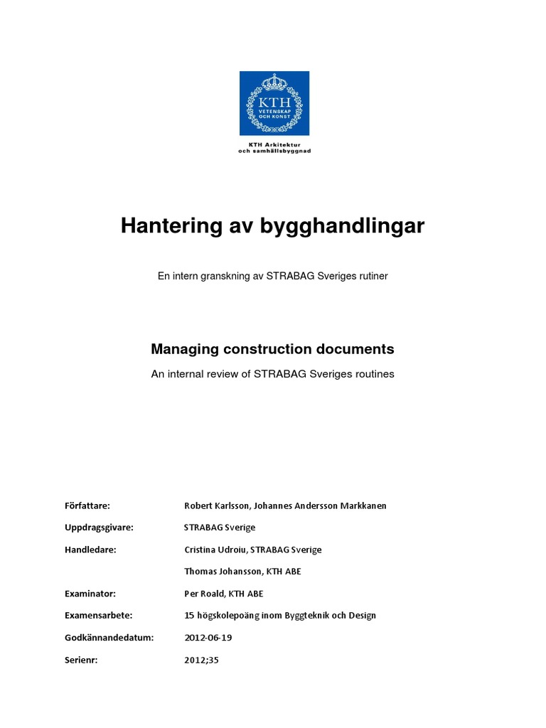 Hantering Av Bygghandlingar | PDF