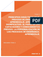 Principios didácticos y aprendizaje significativo