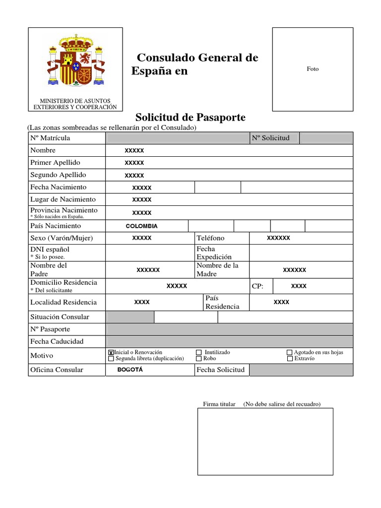 Formato solicitud pasaporte espa ol pdf privacidad de la