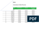 Calculadora Crédito Personal: Semanas Saldo Insoluto Amortización Intereses Pago Semanal Puntual