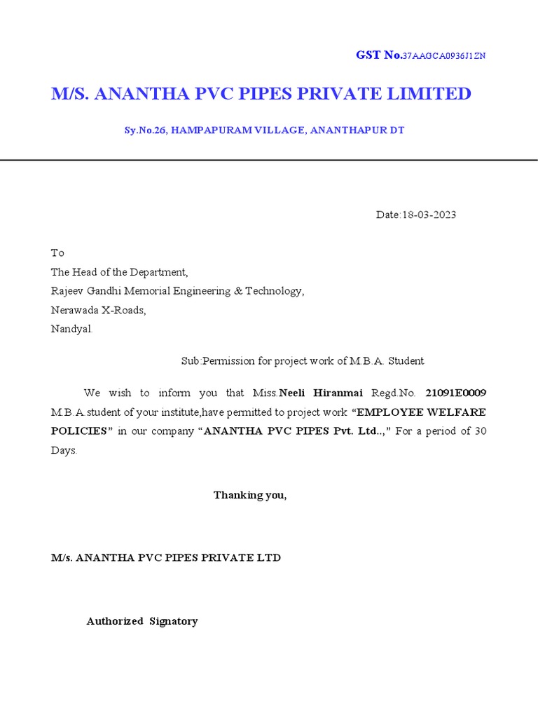 M/S. Anantha PVC Pipes Private Limited GST No PDF