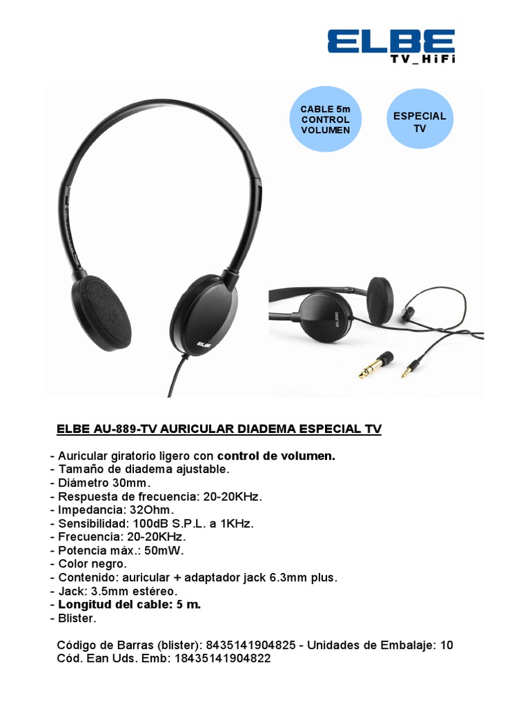 Auriculares diadema ELBE Bluetooth HI-FI