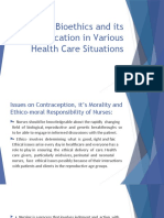 Bioethics and Its Application in Various Health Care