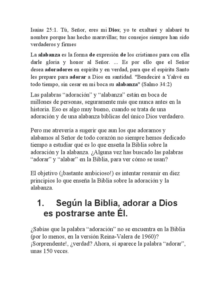 Adoración y Alabanza según la Biblia | PDF | Cristo (título) | Salmos