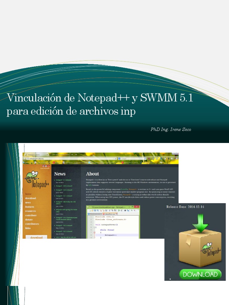 Vinculación de Notepad++ y SWMM 5.1 para Edición de Archivos Inp | PDF