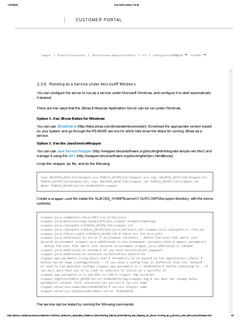 Jboss as windows service in windows pdf zip file format java