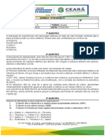 Química - Atividade 01 Aluno (A) : #Série: 1º Ano Turma: A TURNO: Manhã Professora: Rayara Lemos DATA: 07/03/2022 1 Questão