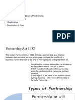 Laws of Partnership: - Characteristics and Nature of Partnership - Types of Partnership - Registration - Dissolution of Firm