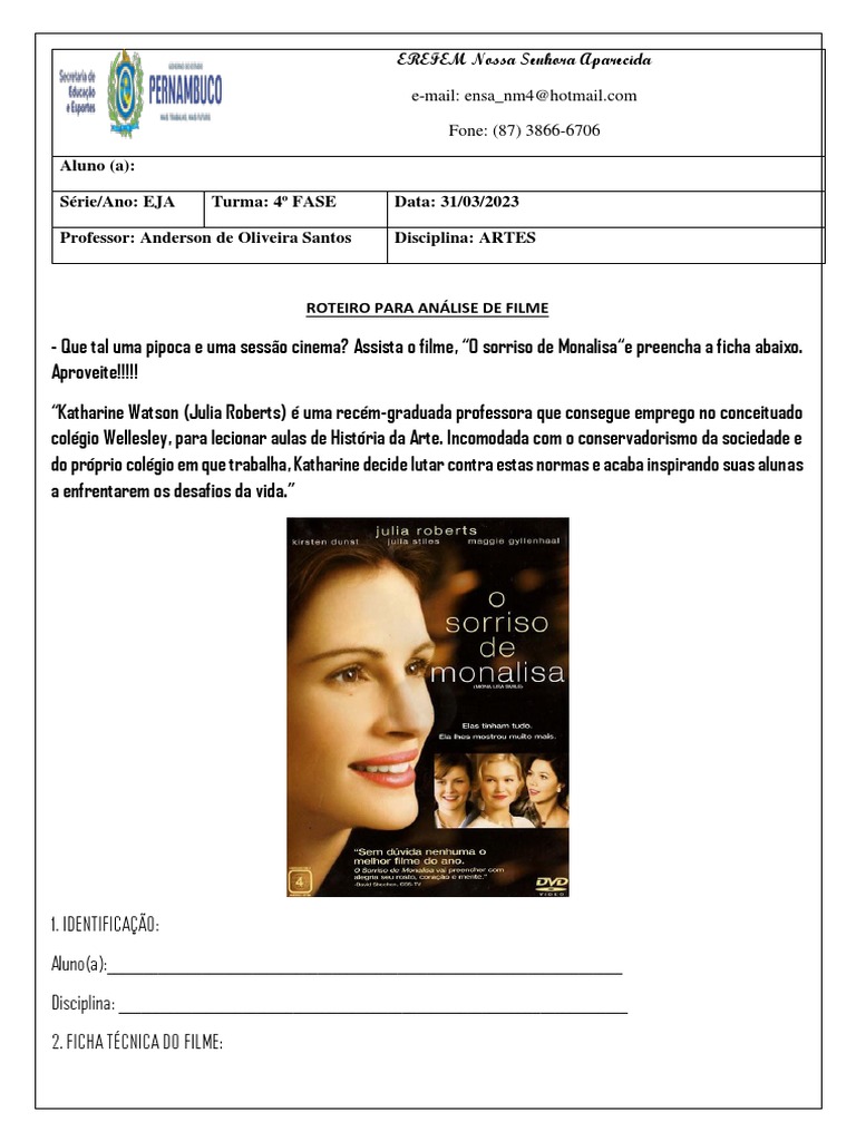 Roteiro Para Analise De Filme Pdf Enredo Narrativa