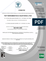 Certificado ISO 9001 fabricante ferramentas