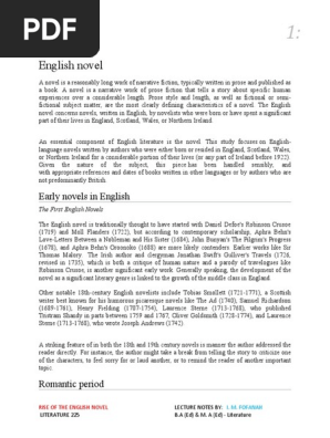 English novel -Lecture.